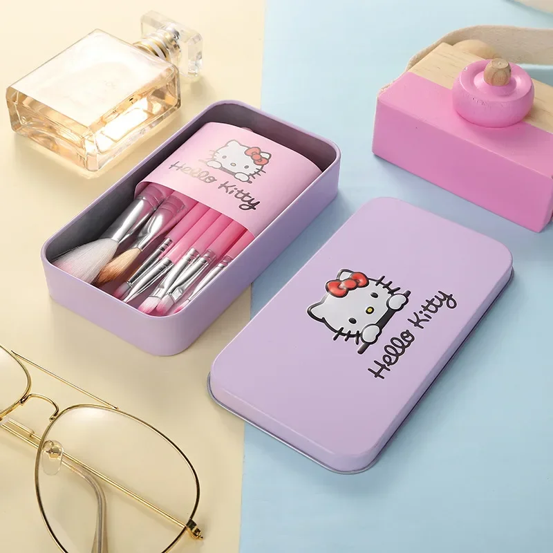 Sanrio Hello Kitty Makeup Brush Set, Ferramentas bonitos dos desenhos animados, Fundação cosmética, Beleza Make Up Brush, Presente de feriado para meninas