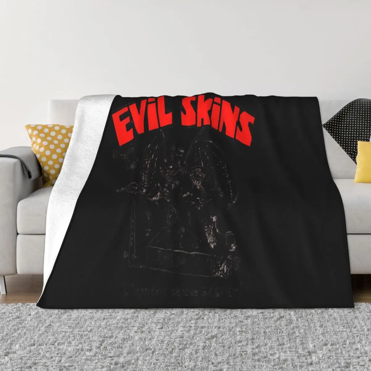 Evil Skins Rock O Rama Records Rebelles Europeens Logo Steampunk Popular Style Good Quality Man Punk Design Throw Blanket