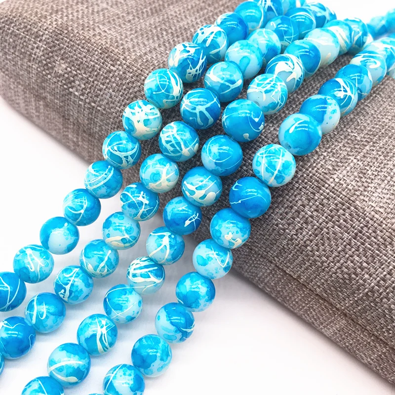 New 4/6/8mm Charm Double Salad Glass Beads Loose Spacer Beads for Jewellery Making Diy Bracelets Necklace Accessories