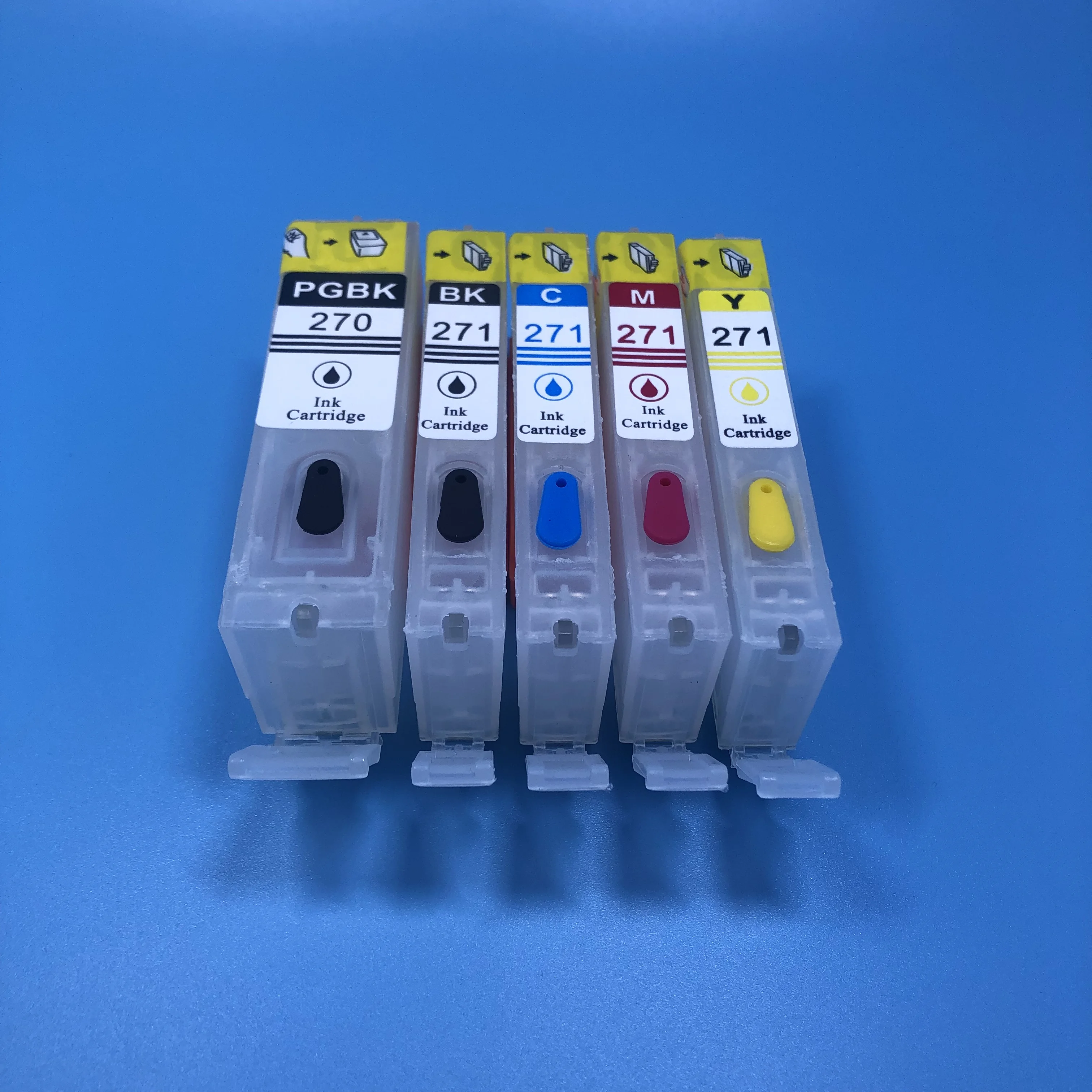 5Color Refillable Ink Cartridge + 500ml Dye Ink PGI-270 CLI-271 for Canon PIXMA MG5720 MG5721 MG5722 MG6820 MG6821 MG6822 TS5020