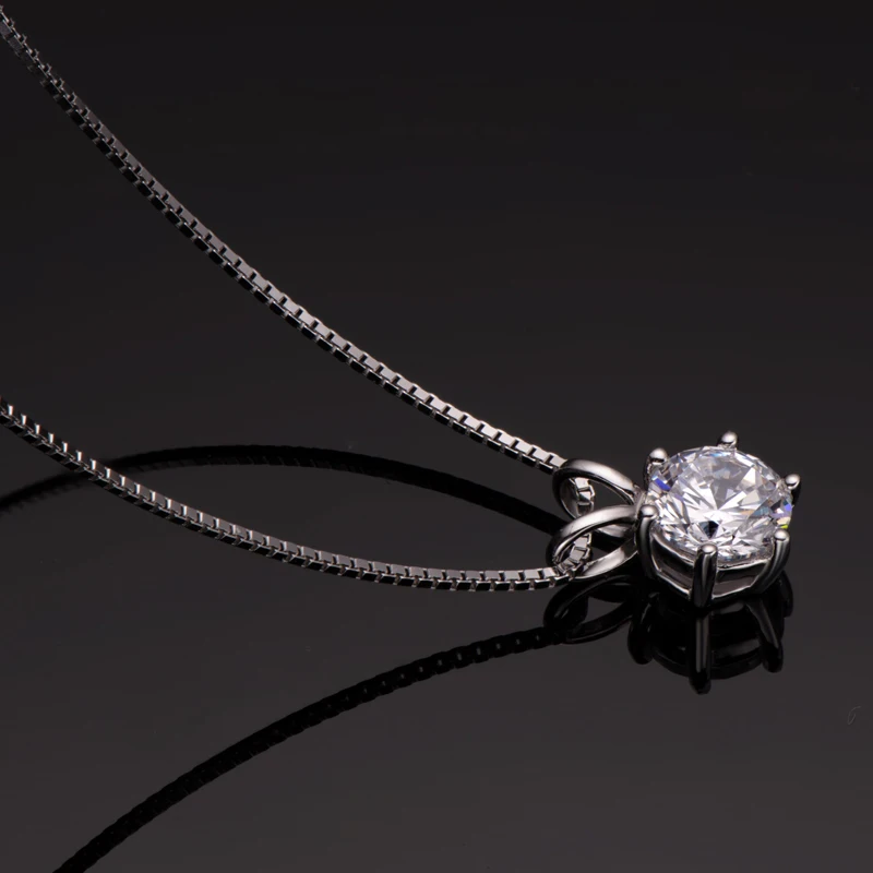 Rrjzz Zertifizierte 0,5-5CT D-Farbe Runde Moissanit-Diamant-Anhänger-Halskette Solitär Labor-Diamant GRA Halsketten für Damen Schmuck – Detail 8