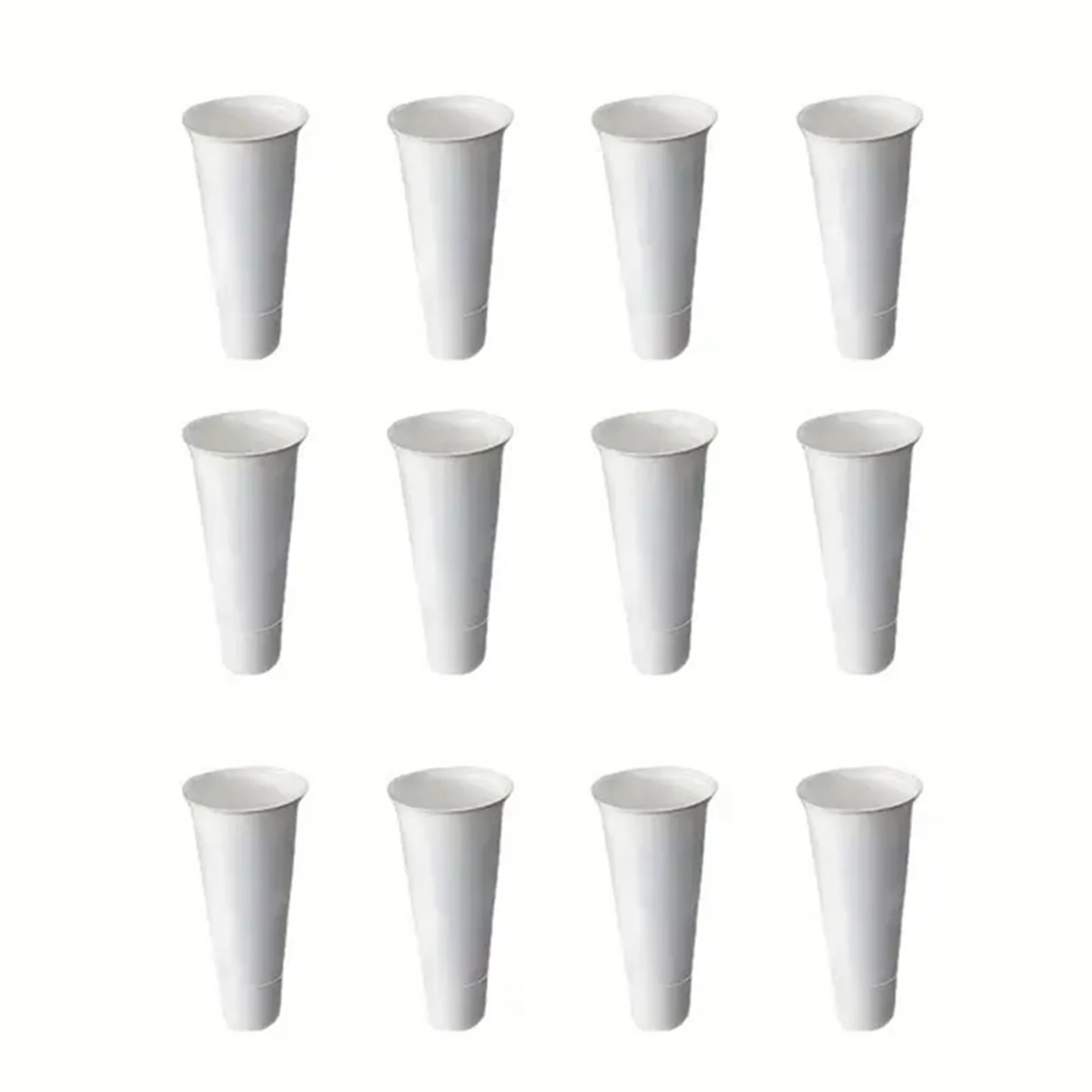 

12 PCS Flower Display Stand Buckets White Plastic Plant Stand Tapered Buckets Flower Pots for Home Patio Balcony Garden