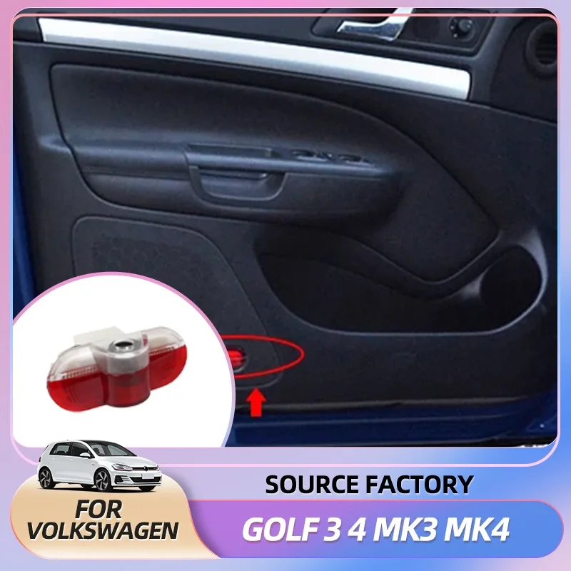 

Эмблемы, горячие антенны, 2 шт. для VW GOLF 3 4 MK3 MK4 Jetta Beetle Bora Caddy Touran, светодиодный проектор с логотипом двери автомобиля, тень призрака, добро пожаловать