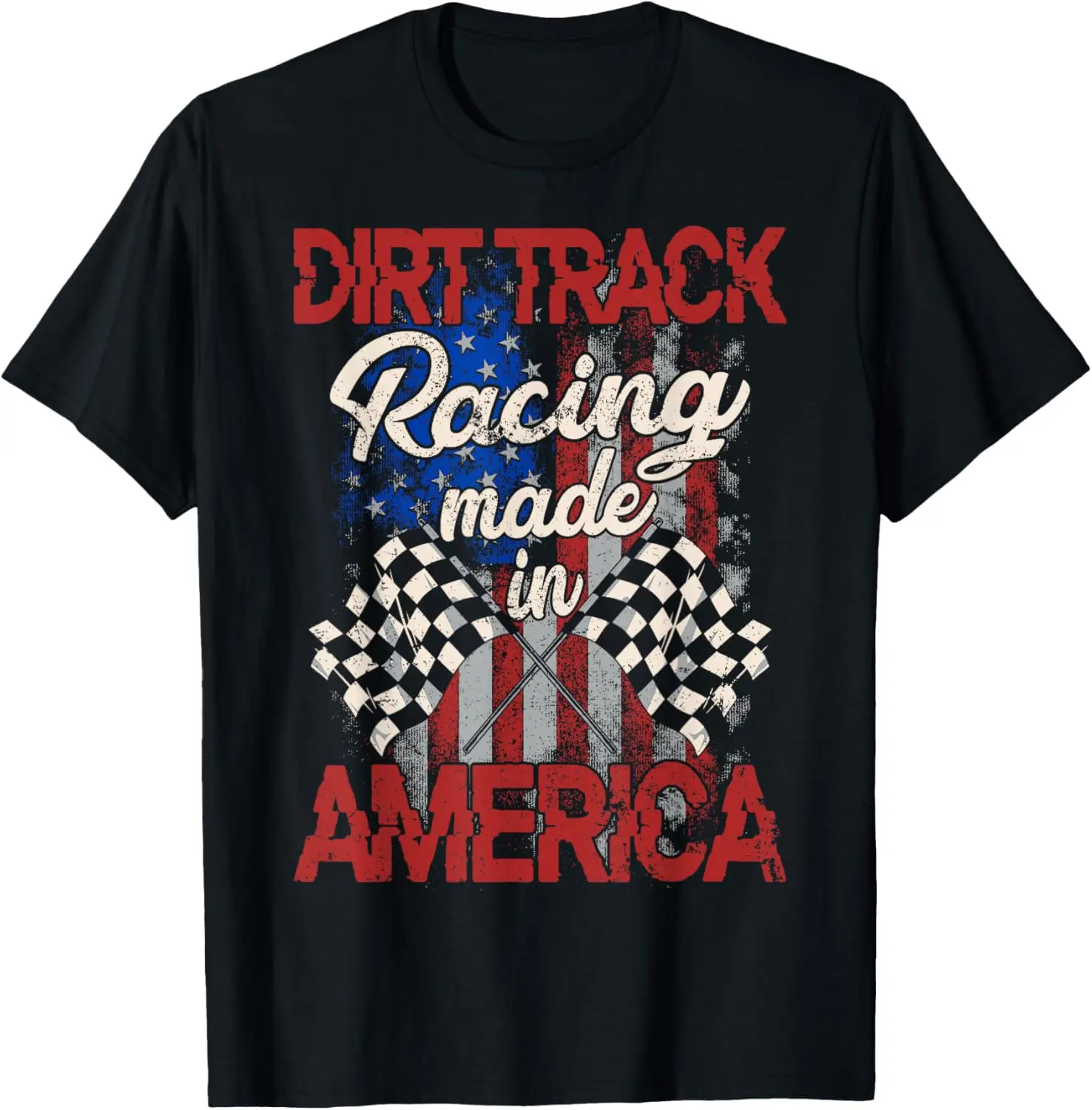 Modified & Sprint Cars - American Flag - Dirt Track Racing T-Shirt