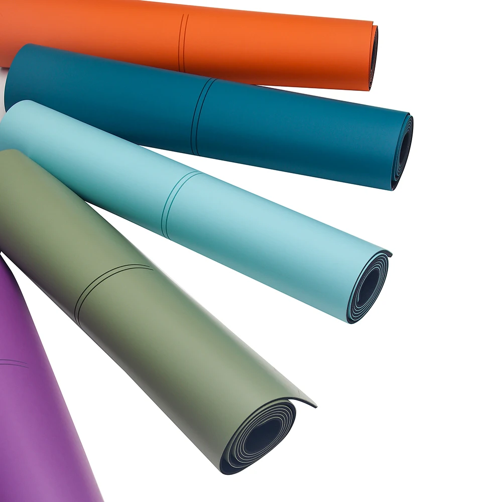 Custom Printed Anti-Slip Yoga Mat Eco-Friendly Natural Rubber with Arch Design Durable PU Rubber Oval Curve Pu Yoga Mats