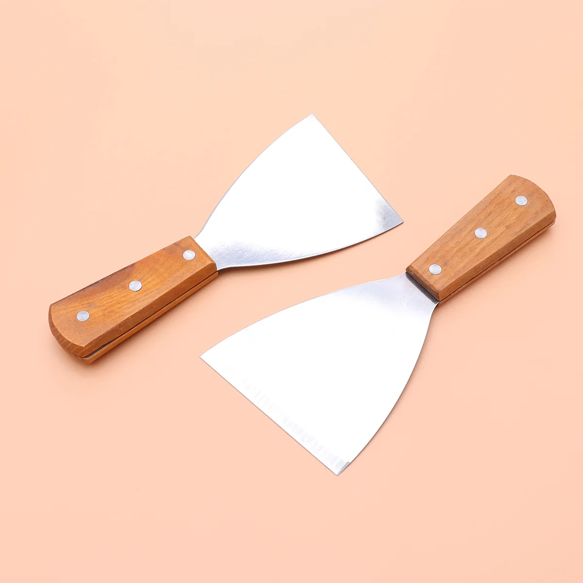 

2 PCS Portable Household Triangular Steak Scraper Small Skewer Stainless Steel Spatula