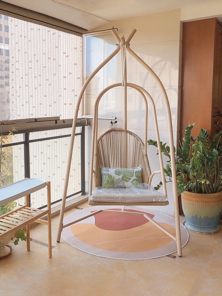 Glider Swing Balcony Hanging Basket Chair Rattan Chair Indoor Small Apartment Rocking Chair Terrace Outdoor Swing