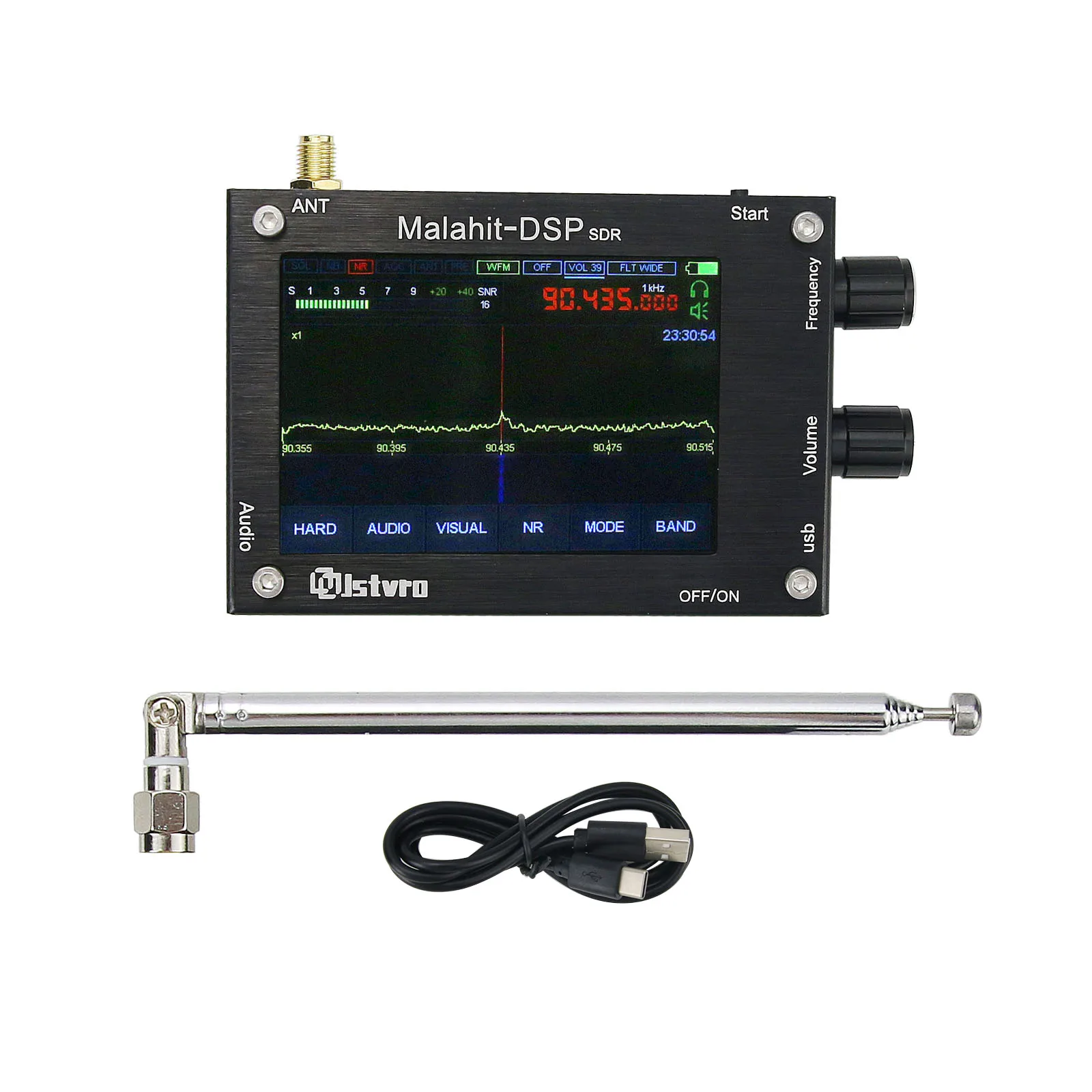 

3.5'' 50KHz-200MHz Malachite DSP SDR Receiver Malahit SDR Shortwave Radio Receiver with Aluminum Alloy Shell