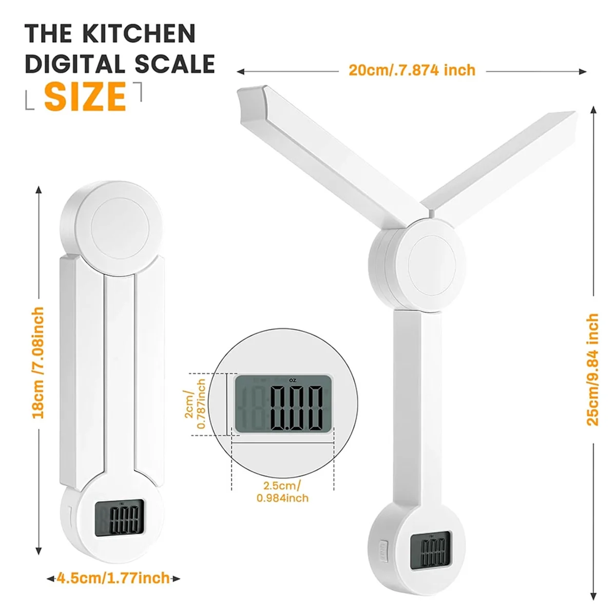 ABFKW High Precision Folding Food Scale, Digital Kitchen Scale with LCD Display, Food Scale for Measuring Healthy Intake
