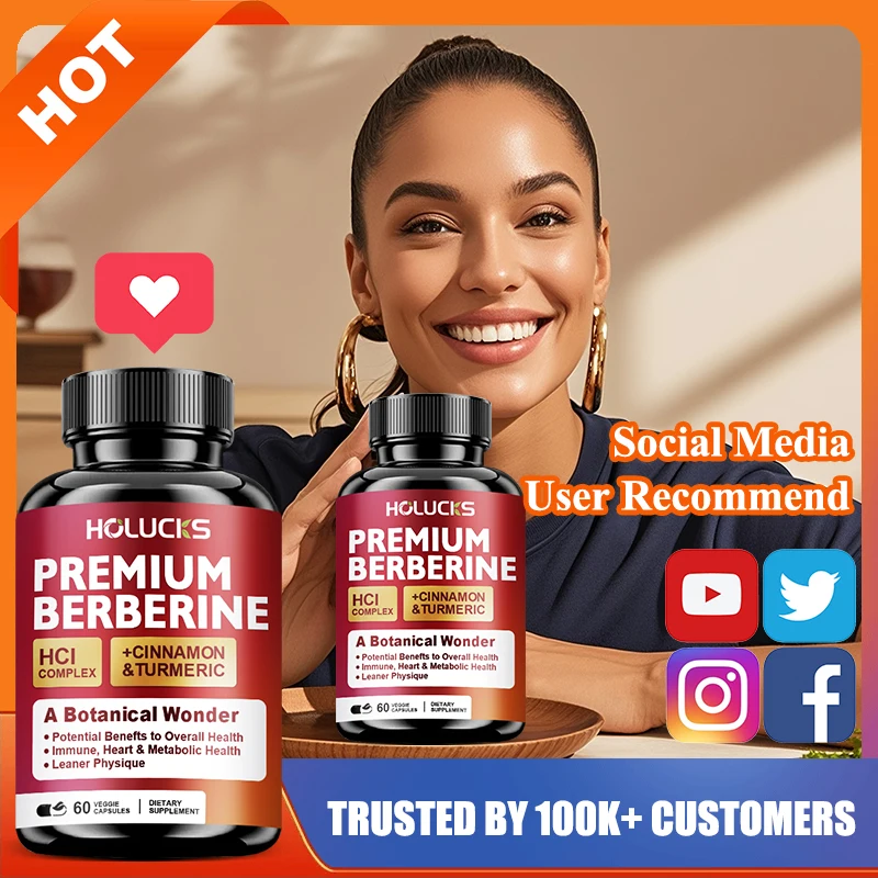 Organic Berberine Supplement, with Turmeric, Black Pepper, for Blood Sugar Regulation, Metabolic Syndrome & Heart Health, Vegan