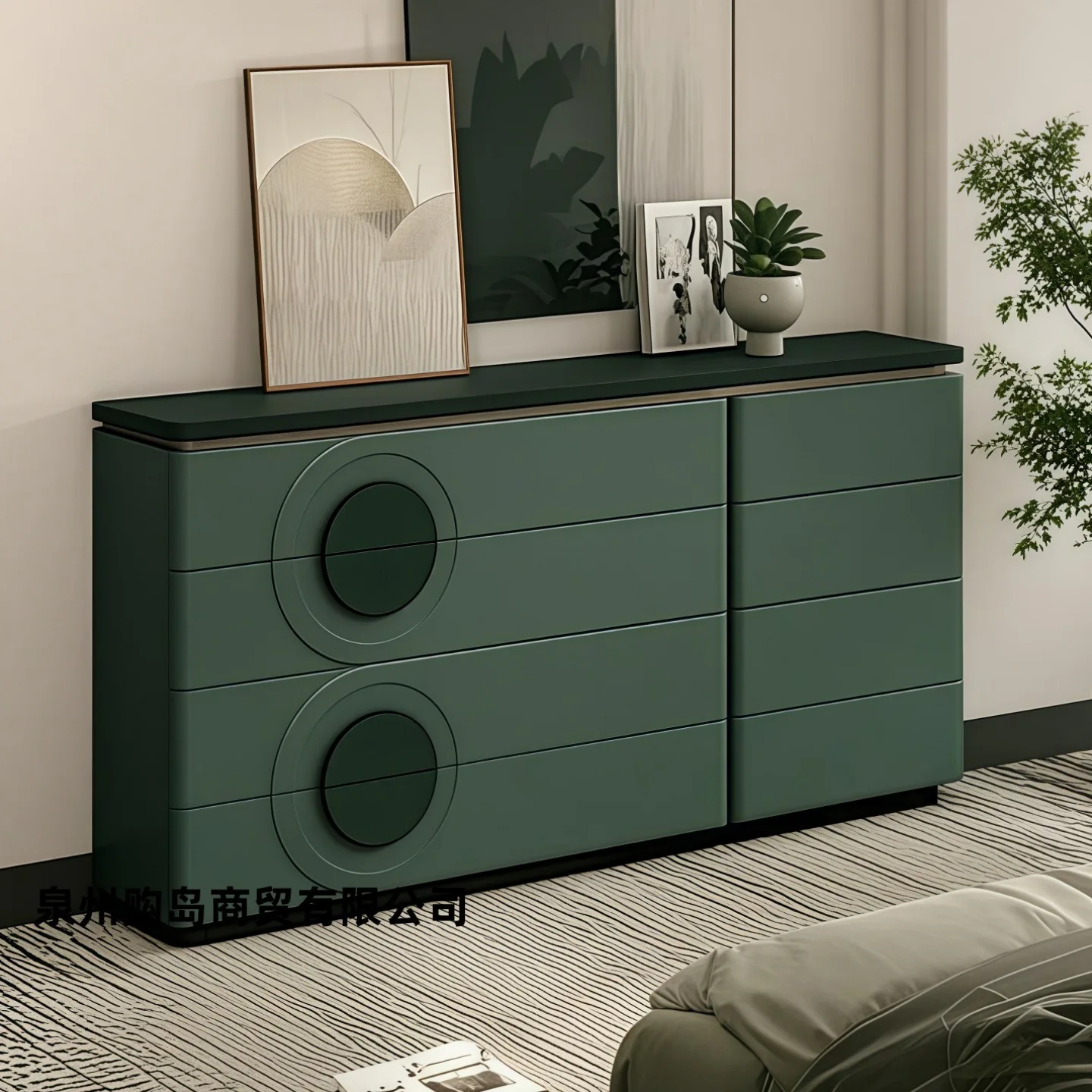 خزانة مدخل خزانة جانبية إيطالية بسيطة وحديثة وبسيطة #2