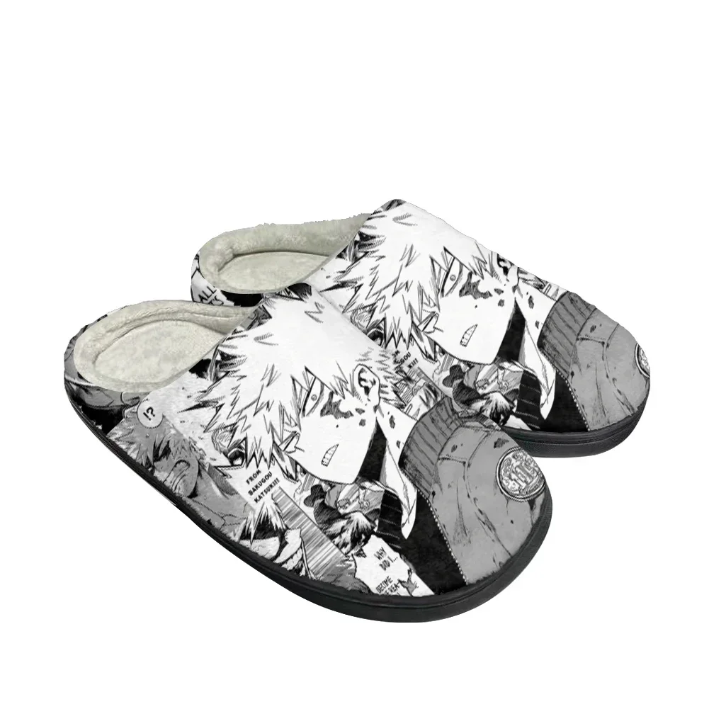 Bakugou Katsuki Fashion Cotton Custom Slippers Mens Womens Sandals Plush Casual Keep Warm Shoes Thermal Hot Comfortable Slipper