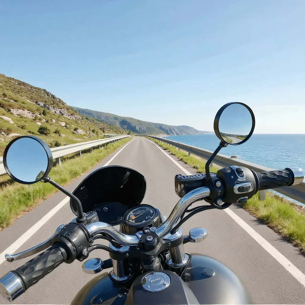 

Wide-View Scooter Mirror, Adjustable 8cm Bicycle Handlebar