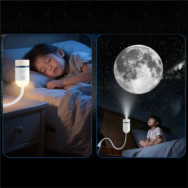 BHBD-HD 360° Flexible Galaxy Projector Night Light 2-In-1 Romantic Starry Sky Atmosphere Lamp For Gift