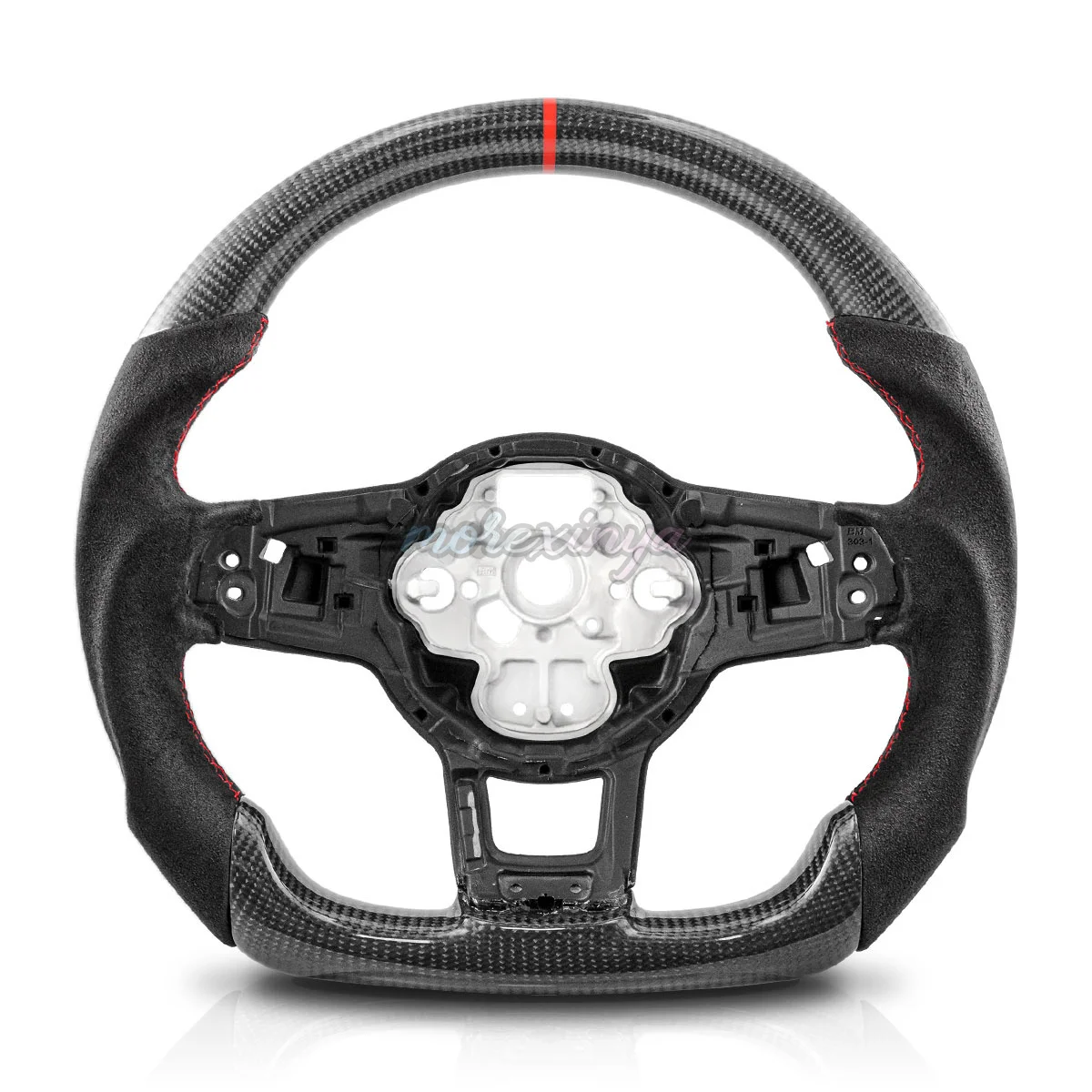 💘 عجلة قيادة من ألياف الكربون لسيارة فولكس فاجن جولف GTI MK7 2015-2019 مقابض الكانتارا #1