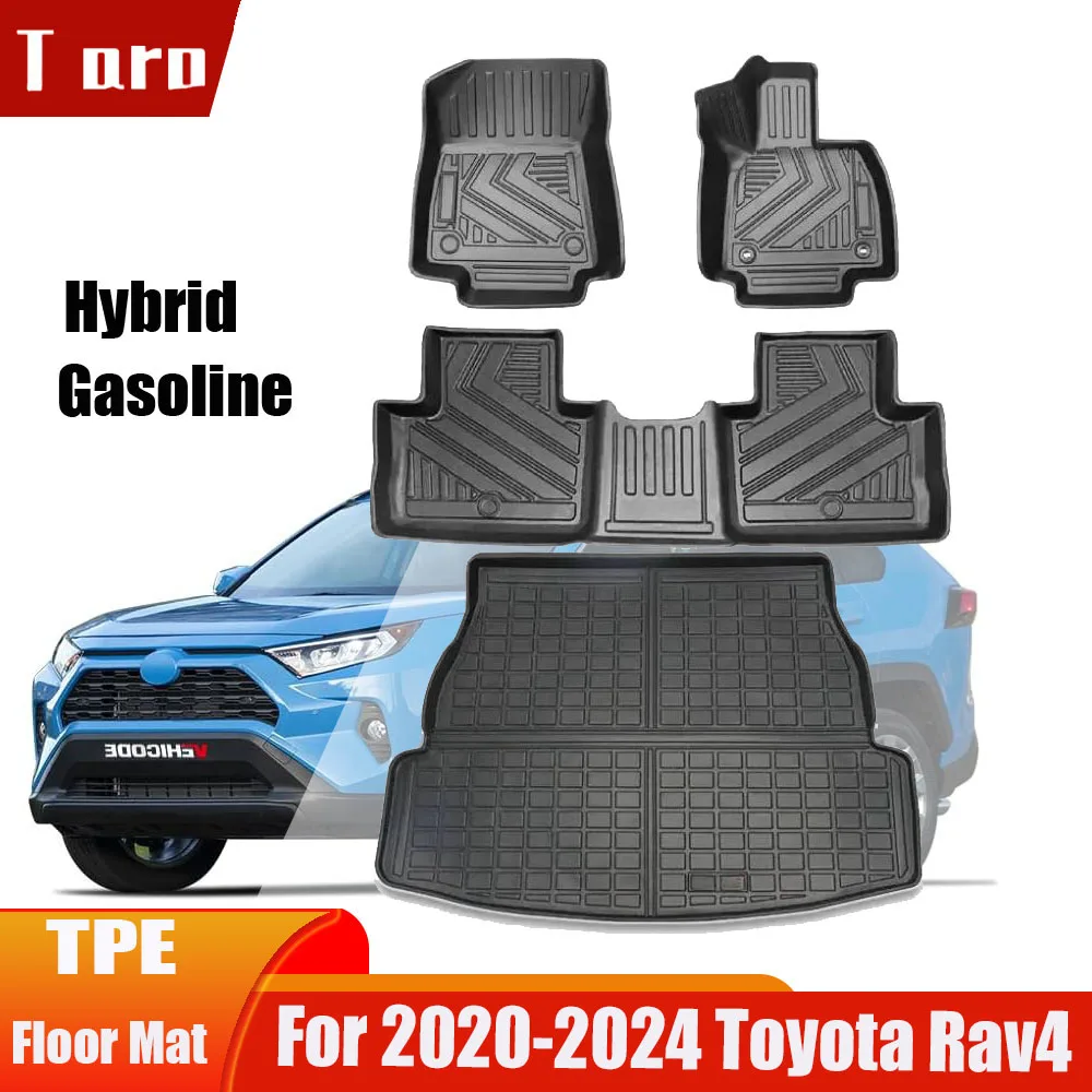 

Автомобильные коврики для Toyota Rav4 2024 2023 2022 2021, всесезонные водонепроницаемые противоударные защитные коврики для спинки багажника