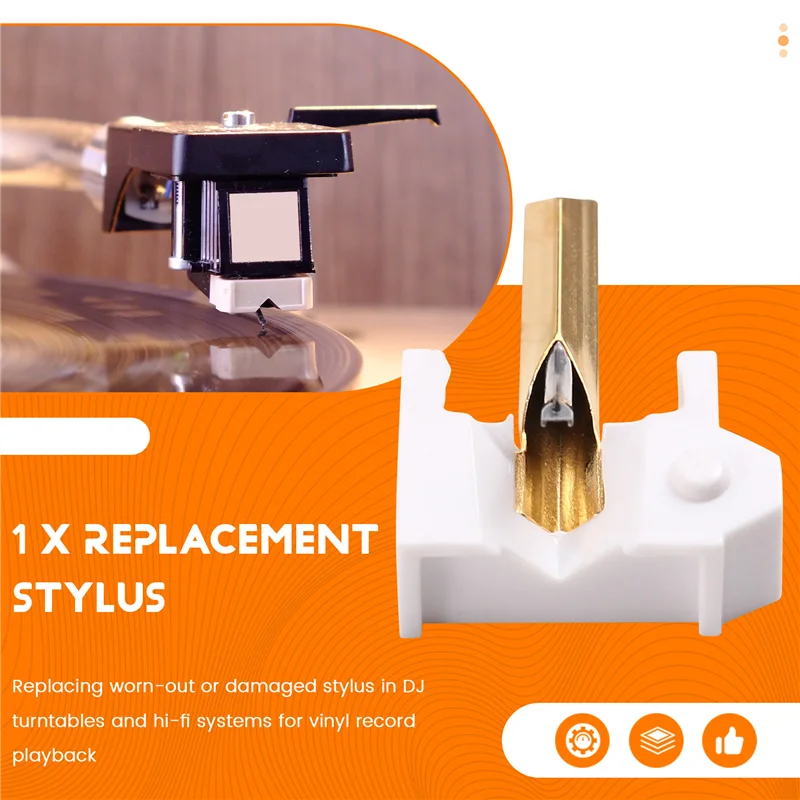 AS95-交換用スタイラス Shure M447 N447 M44G M55E ターンテーブルスタイラス針 LP ビニールレコーダー用