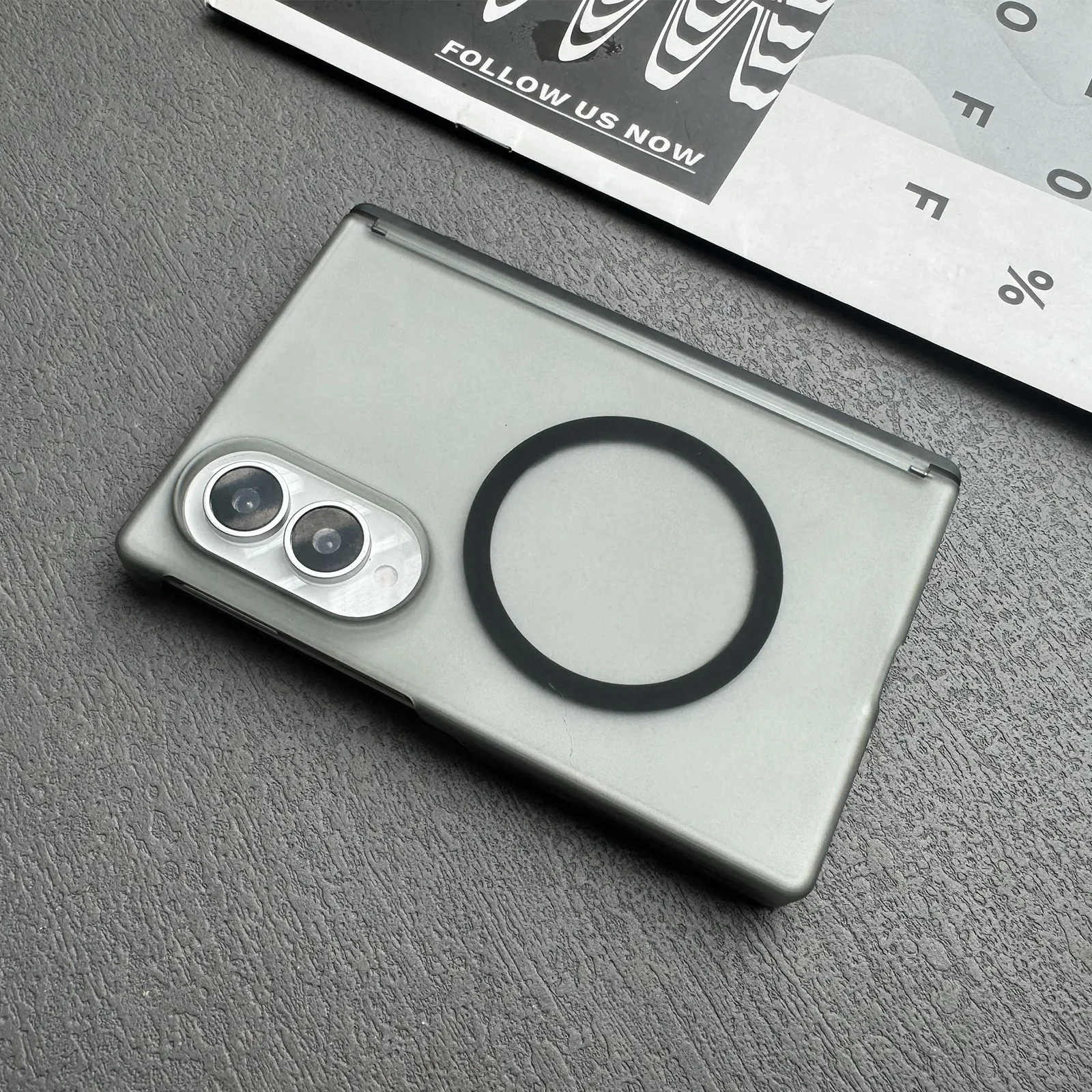 For MagSafe case for Samsung Galaxy Z Fold 8 Wide Frosted Transparent Magnetic Acrylic Skin-Friendly Drop-Proof Cover Funda