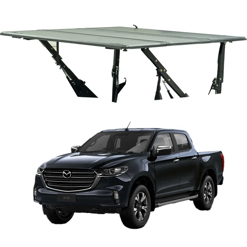 new upgrade Pickup Folding tonneau cover 4x4 accessories hard Lift-up tri-fold bed cover For  back cover mazda bt-50 2017