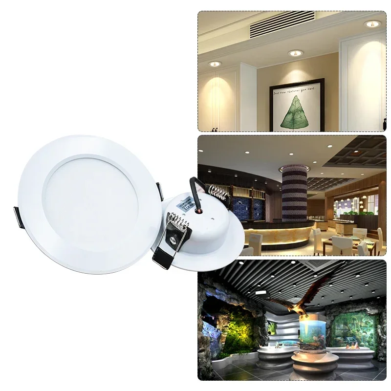 Imagem -06 - Downlights Led 220v Luz de Teto 3w Recesso para Baixo Luz do Painel Redondo 12 15 Holofotes Iluminação Interior 10 Peças Lote