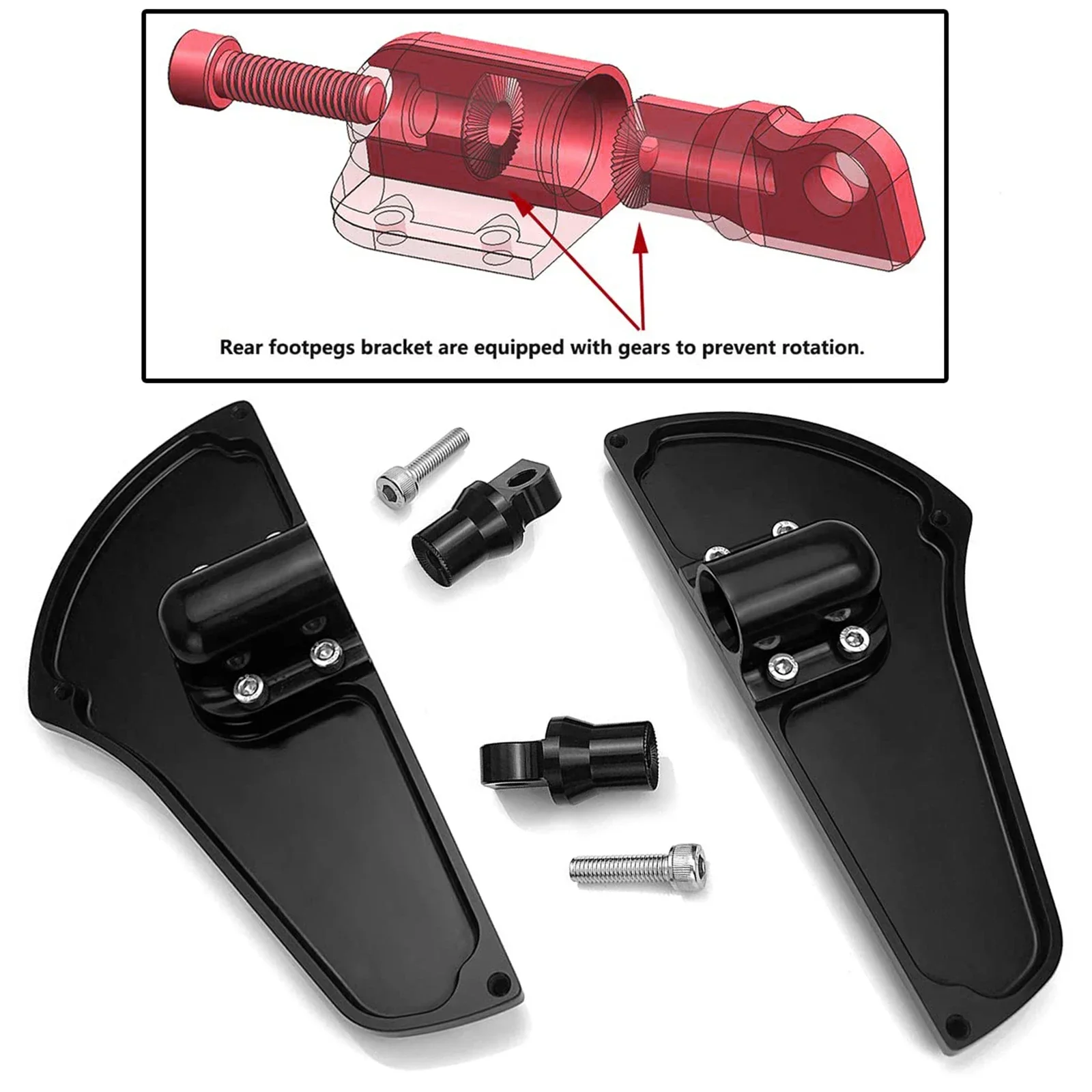 For Harley Defiance Floorboards Heel Toe Shift Levers Rear Foot Boards Pedal Touring Trike Tri Special Ultra Classic 1980-up