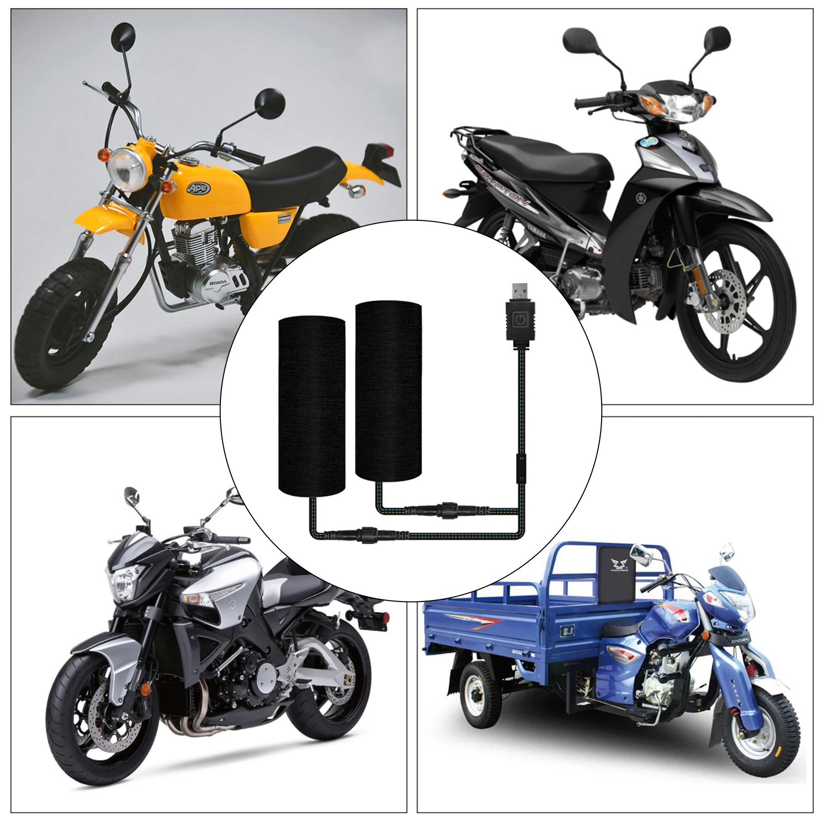 

Ручки на руль мотоцикла с подогревом, 5 В, USB, 6 передач, грелка, электрическая ручка с подогревом, антивибрационная противоскользящая горячая ручка