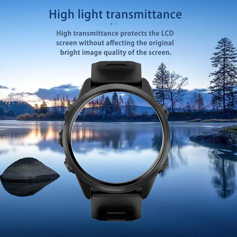 100 peças protetor de tela de borda curvada 3d para garmin forerunner 570/forerunner 970 relógio inteligente película protetora de cobertura completa