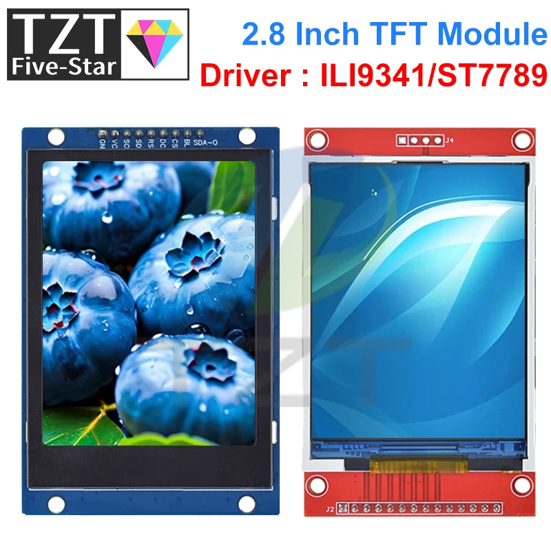 Imagem -03 - Tzt Lcd Serial Port Module para Arduino 2.8 240x320 Spi Tft Pcb Micro sd Ili9341 St77v 5v 3.3v 2.8 Display Led