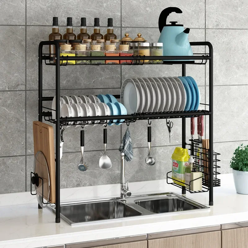 63CM/73CM/83CM Kitchen Shelf Dish Drying Rack Over Sink Utensils Holder Dish Draining Shelf Kitchen