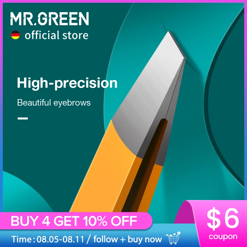 

MR.GREEN Eyebrow Tweezer Colorful Hair Beauty Fine Hairs Puller Stainless Steel Slanted Eye Brow Clips Removal Makeup Tools