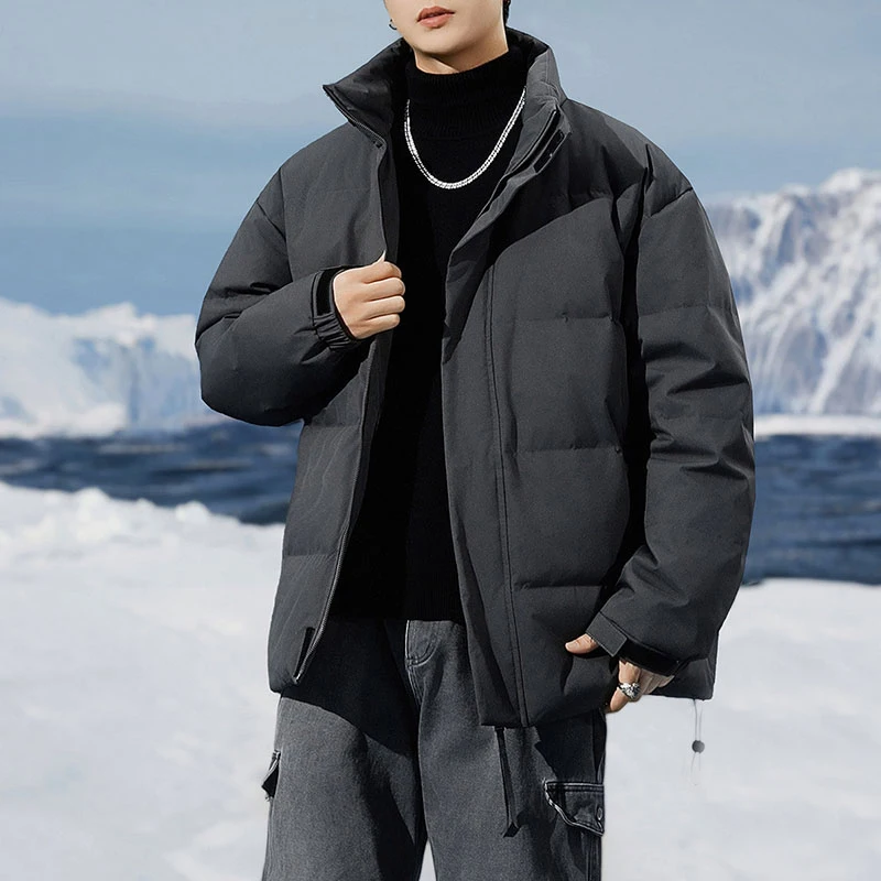 Warm Stand Collar 90% White Duck Down Jackets 2025 Winter Solid Color Puffer Coats Outwear Windproof Thicken Padded Top Clothing