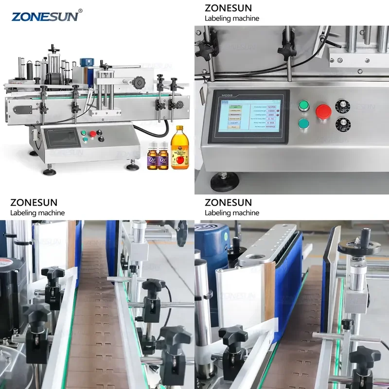 2026 CE ZS-TB150 Vial Glass Jar Tabletop Can Sticker Wine Water Bottle Automatic Round Bottle Labeling Machine for