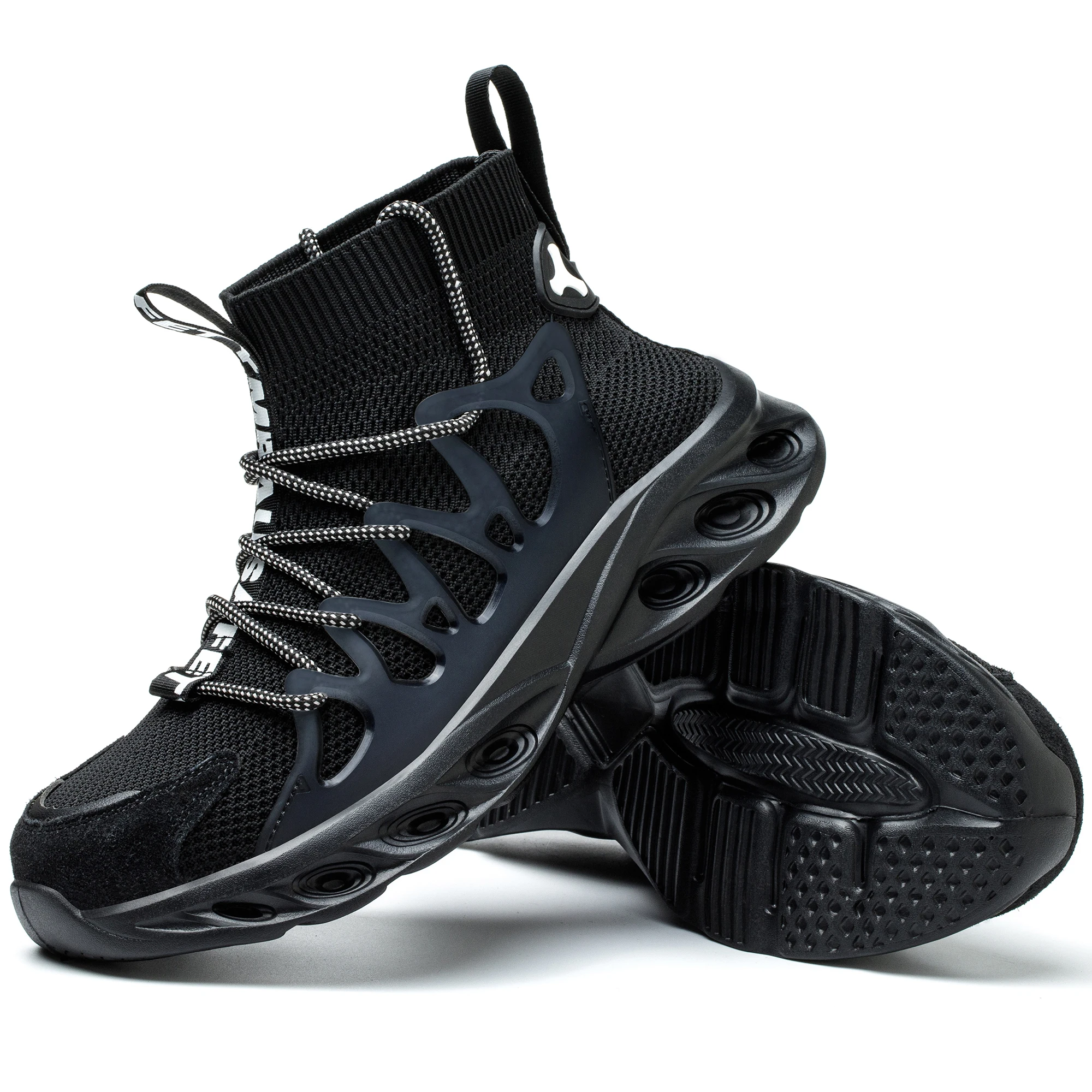 أحذية أمان رجالية أحذية عمل مضادة للثقب بمقدمة فولاذية، خفيفة الوزن ومسامية، أحذية صناعية للبناء الخارجي للرجال