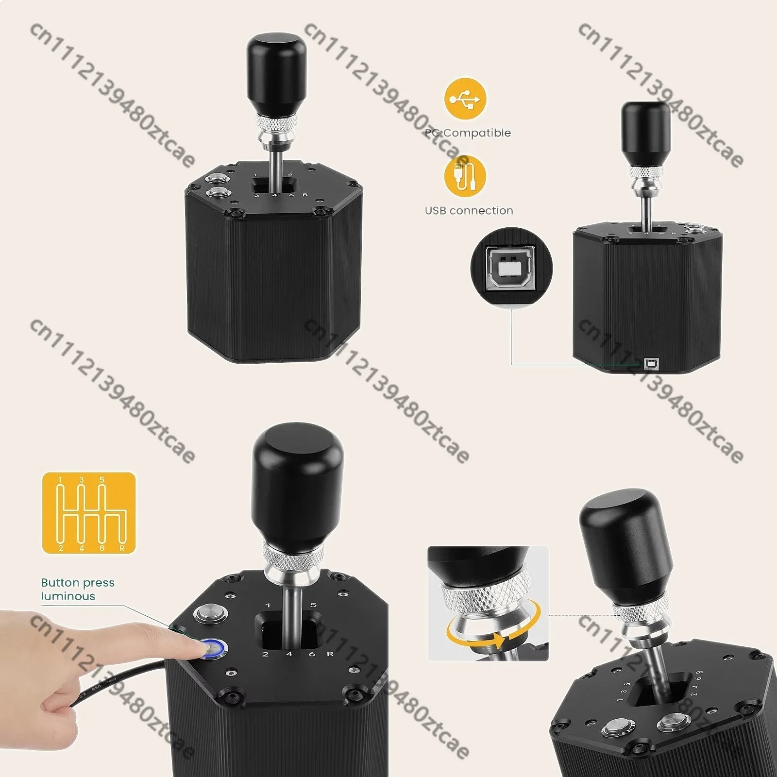 USB Simulator 6+R H Shifter for Sim Racing Game Gear Stick
