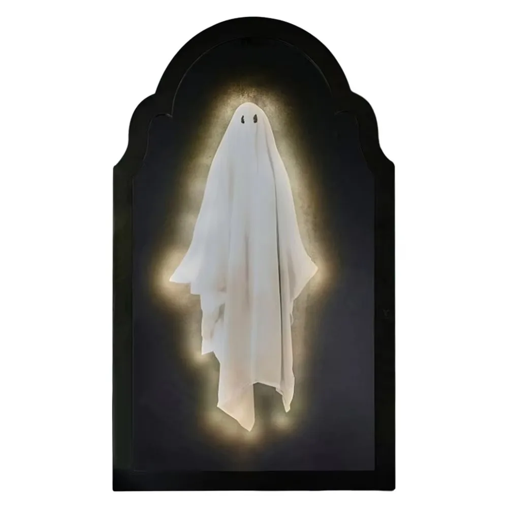 

Spooky Halloween Ghost Mirror Creative Eerie Effect Hologram Ghost Mirror Novel Festive Atmosphere Scary Night Light