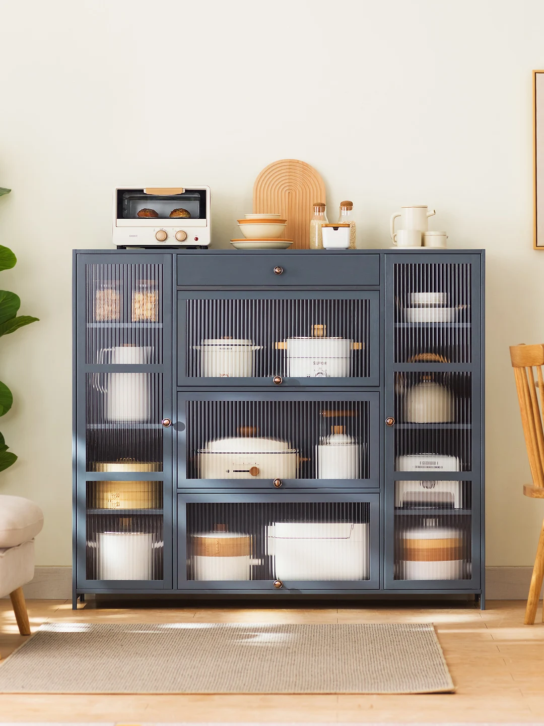 Étagère de Rangement de Cuisine Multifonctionnelle, du Sol au Sol, Armoire Multicouche