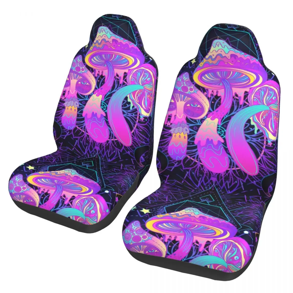 Psychedelic Magic Mushrooms Pattern Universal Car Seat Cover Protector Interior Accessory Seat Covers Polyester Car Accessories