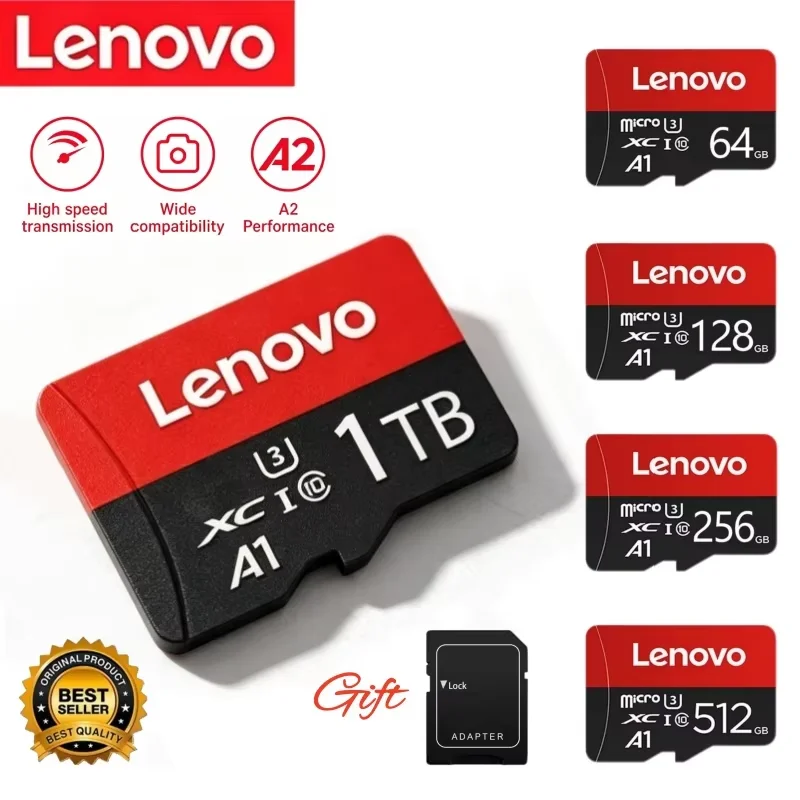 Lenovo High Speed Memory Card 64GB Cartao De Memoria 512GB Micro SD Card 256GB