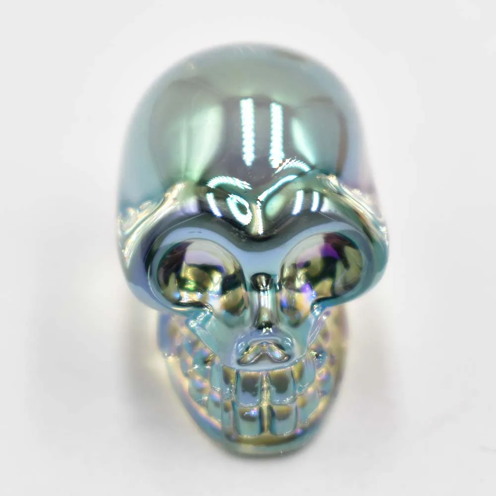 Großhandel 12 Stück/Set, modische, hochwertige Anhänger aus gemischtem Glas in Totenkopf- und Skelettdesign für DIY-Schmuckherstellung, kostenloser Versand. – Detail 26