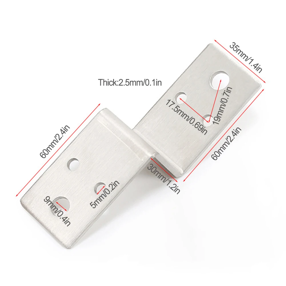 Corner Brackets Connector Z-Shaped Corner Fixed Fasteners Multifunctional Stainless Steel Fixed Corner Code Connector Hardware