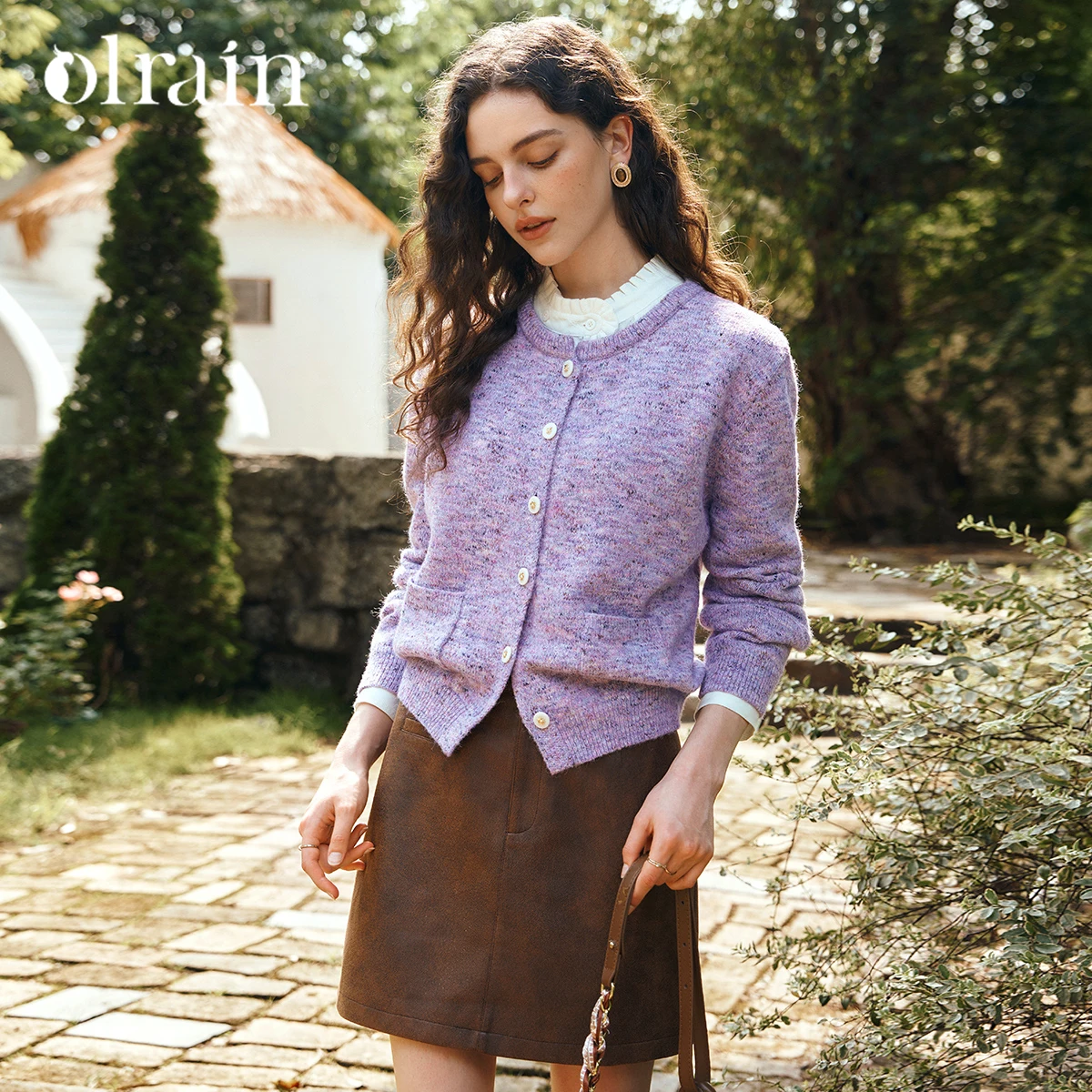 

OLrain French Simple Cardigan Women's Autumn 2025 New Single Breasted Long Sleeve Tops Solid Casual Knitted Sweaters O57QZ001586