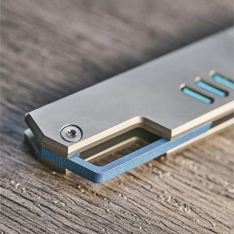 Imagem -02 - Titanium Alloy Quick Open Knife Lâminas Substituíveis Ferramenta Portátil Edc Equitação ao ar Livre Sobrevivência Novo 10 Blade No60 Tc4