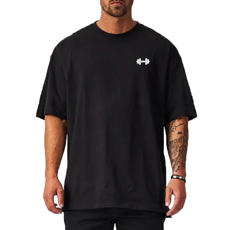 

Summer men's clothing, fitness and sports breathable pure cotton T-shirt, high-quality half-sleeved casual round-neck top