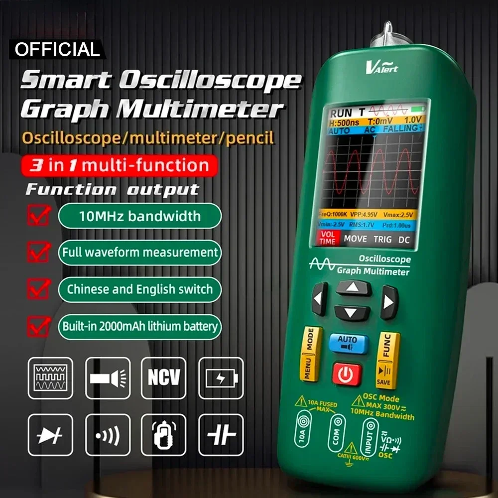 O1 Handheld Oscilloscope Multimeter Professional Digital Multimeter DC AC Electrician Current Capacitance Ohm Diode T
