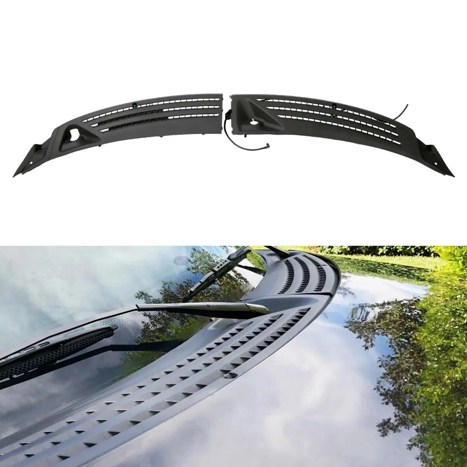 2 Pieces Windshield Wiper Cowl Panel Cover Grille Set 4L3Z150A69AA