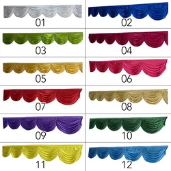 3/6M Long Ice Silk Swag Drape Panel Wedding Stage Background Event Party Decor Drapery Party Banquet Backdrop Curtain Swag