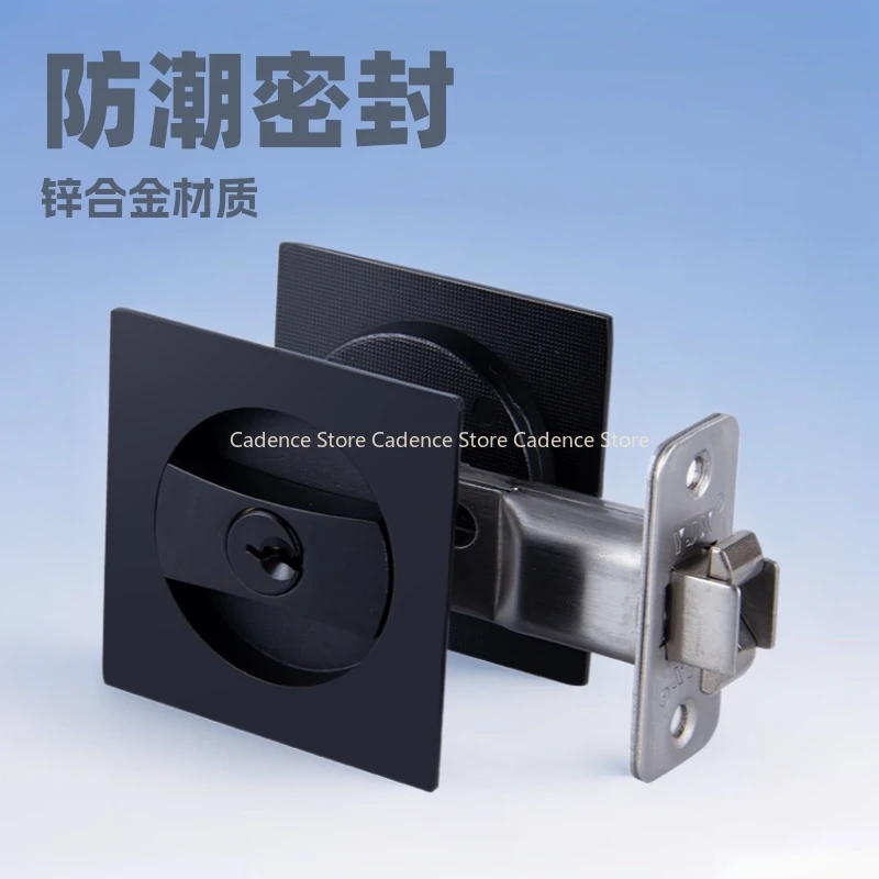 

Карманный дверной замок, матовый черный, современная фурнитура для квадратных карманных дверей, черный замок для раздвижных карманных дверей