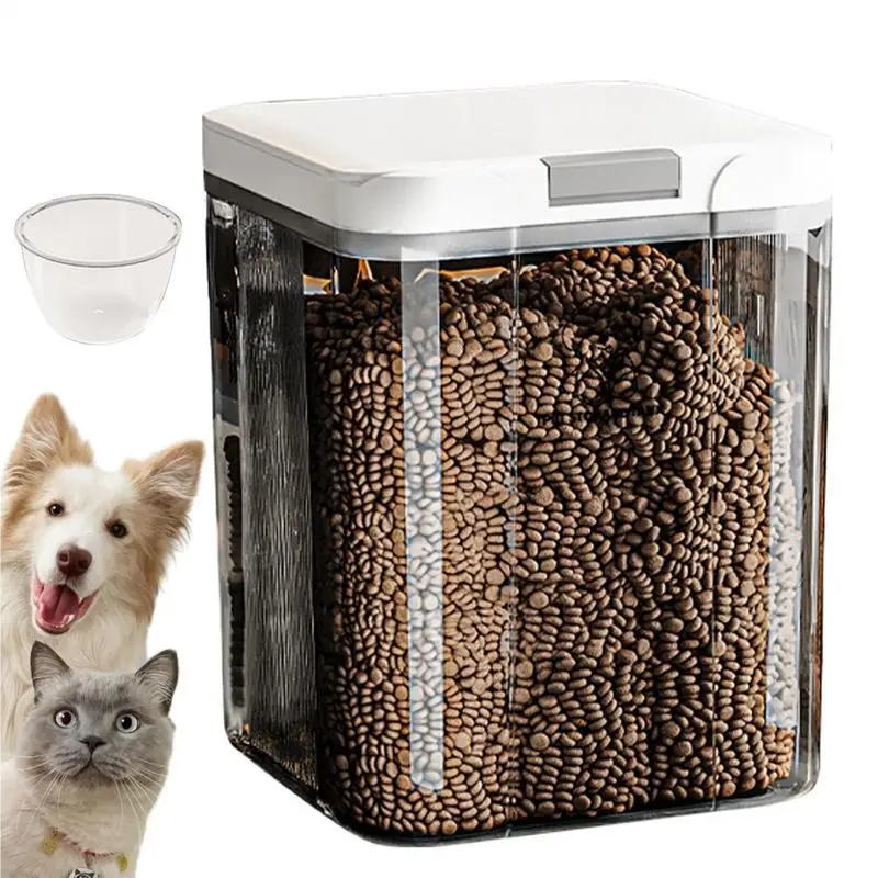 

Pet Food Storage Sealed Dog And Cat Food Storage Container Airtight Transparent Stackable 5L Bucket For Homes Pantries Kitchens