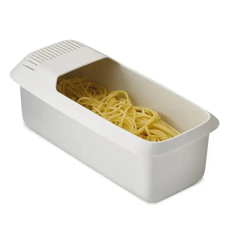 

Kitchen Accessories Microwave Pasta Cooker with Strainer Heat Resistant Boat Steamer Spaghetti Noodle Cooking Box Tools