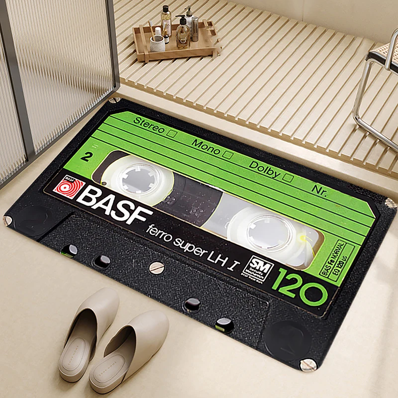 Cassette Entrance Doormat Turntables Balcony Rugs Vintage Music Tape Carpet Non-slip Foot Mats Bath Rug Floor Mat Ideal Gifts